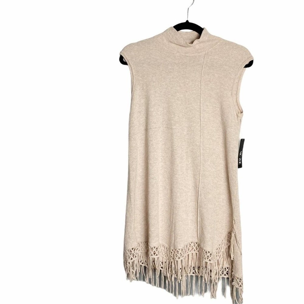 NIC+ZOE Womens Tan Cowl Neck Sleeveless Top